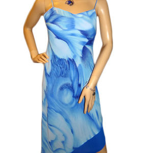 Blue Strappy Angled Dress